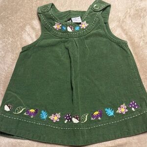 Charming Green Embroidered Kids Dress